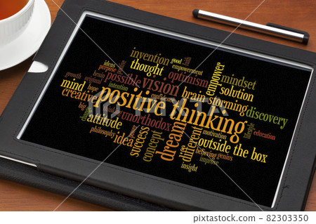 positive thinking word cloud 82303350