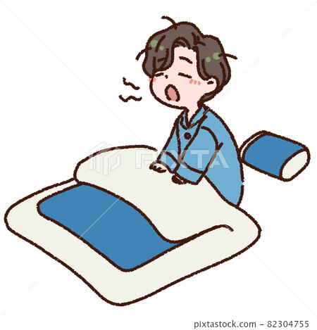 一個男人打哈欠起床 82304755