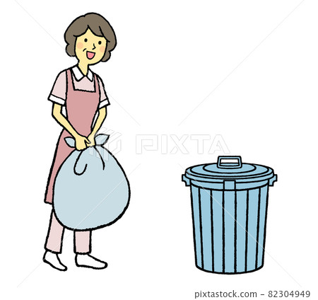 Garbage dumping woman 82304949
