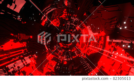 Cyberspace Tunnel Machine Space Sci-fi Red [There is another Ver] 82305013