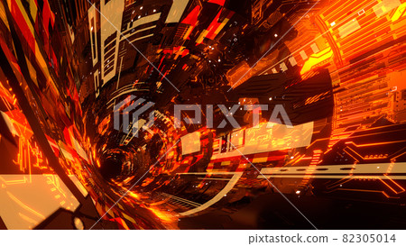 Cyberspace Tunnel Machine Space Sci-fi Orange [There is another Ver] 82305014