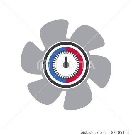 HVAC logo with fan and pressure gauge symbol logo design illustration vector eps format , suitable for your design needs, logo, illustration, animation, etc. 82305333
