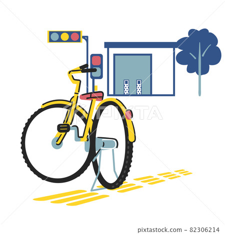 自行車留在盲文塊插圖素材 自行車留在盲文塊插圖素材 82306214