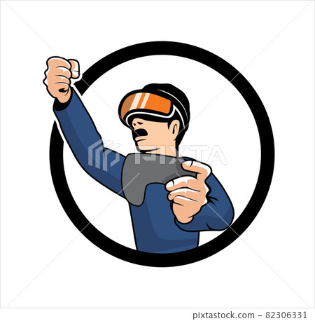 Virtual reality vr game player design illustration vector eps format , suitable for your design needs, logo, illustration, animation, etc. 82306331