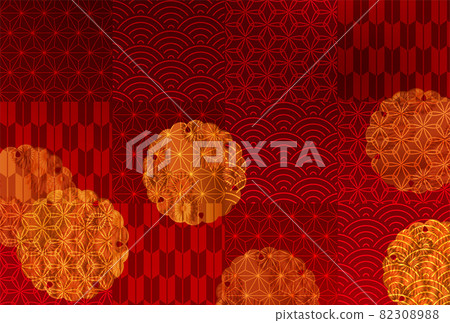 Japanese pattern New Year's card Chrysanthemum background 82308988