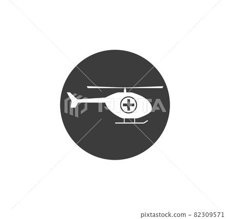 Medical Helicopter icon. Vector illustration, flat design. Medical Helicopter icon. Vector illustration, flat design. 82309571