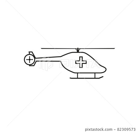 Medical Helicopter icon. Vector illustration, flat design. Medical Helicopter icon. Vector illustration, flat design. 82309573
