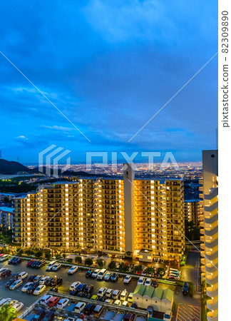 Scenery seen from the hill of Nakayamasakuradai, a commuter town in Takarazuka, August 18, Japan Scenery seen from the hill of Nakayamasakuradai, a commuter town in Takarazuka, August 18, Japan 82309890