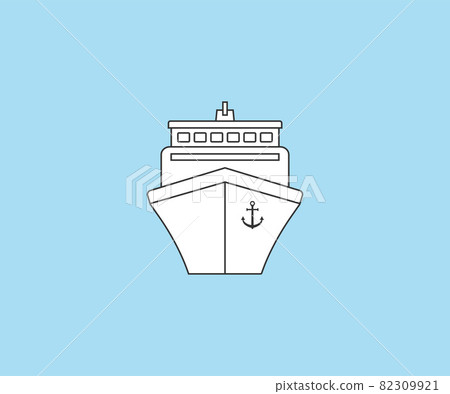 Ship, shipping icon on blue backgrond. Vector. Ship, shipping icon on blue backgrond. Vector. 82309921