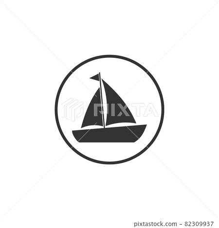 Boat, sail, sailing, ship, yacht icon. Vector illustration, flat design. 82309937