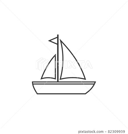 Boat, sail, sailing, ship, yacht icon. Vector illustration, flat design. 82309939