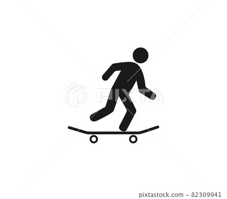 Skateboard, skateboarder icon. Vector illustration, flat design. Skateboard, skateboarder icon. Vector illustration, flat design. 82309941