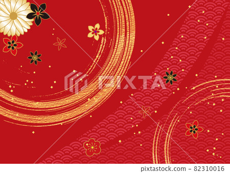 Japanese pattern_brush_red background 977 82310016