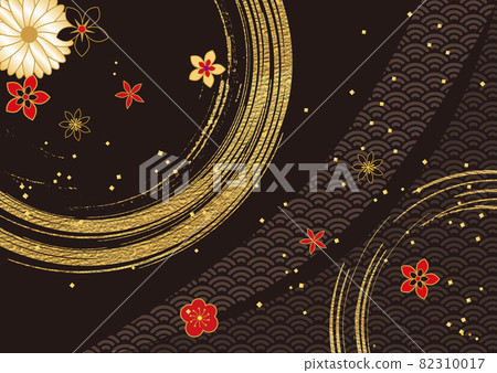 Japanese pattern_brush_black background 976 82310017