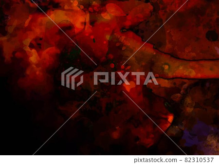 神奇的紅色水彩紋理背景在黑暗中發光 82310537