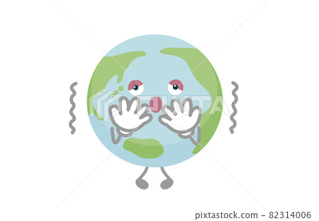 Vector illustration of earth character (shivering) Vector illustration of earth character (shivering) 82314006