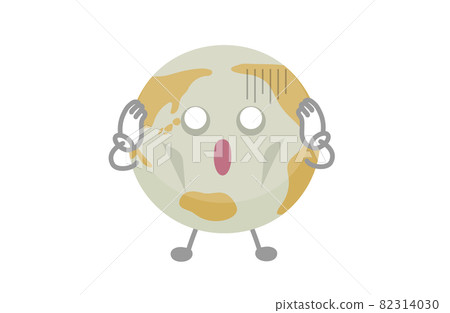 地球字符（沙漠和衝擊）的矢量圖解 82314030