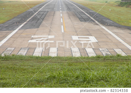 Airport runway with meadow in rural 82314338