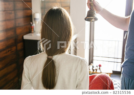 Tibetan singing bell in sound therapy in spa center 82315536