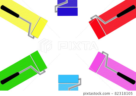 Colorful paint roller, paint color selection image Colorful paint roller, paint color selection image 82318105