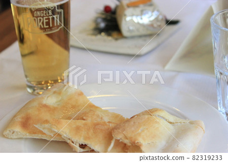 Authentic Italian pasta appetizer PIZZA at restaurant and trattoria Authentic Italian pasta appetizer PIZZA at restaurant and trattoria 82319233