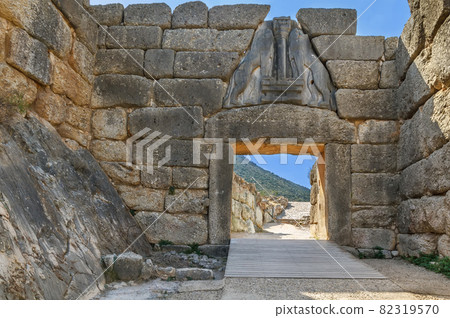 Lion Gate in Mycenae, Greece 82319570
