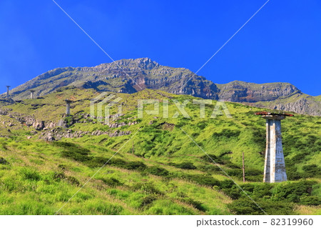 【熊本縣】晴空下的阿蘇山和淺水峽 82319960