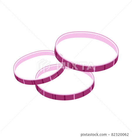 Purple or red chopped onion rings isolated on white. Hamburger ingredient. Purple or red chopped onion rings isolated on white. Hamburger ingredient. 82320062