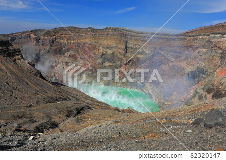 [Kumamoto Prefecture] Nakadake crater of Mt. Aso under fine weather 82320147