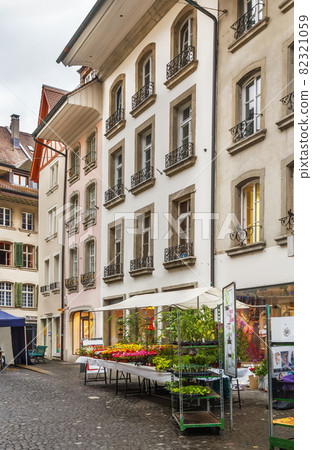 Street in Lenzburg city, Switzerland 82321059