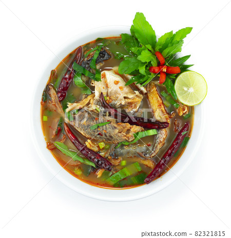 Spicy Smoked Fish Soup Sour And Spices Taste Thai Food Spicy Smoked Fish Soup Sour And Spices Taste Thai Food 82321815