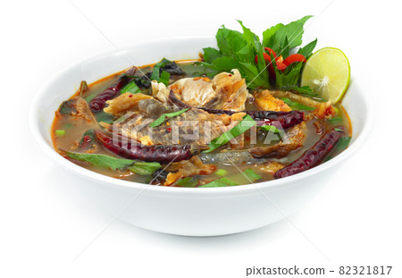 Spicy Smoked Fish Soup Sour And Spices Taste Thai Food Spicy Smoked Fish Soup Sour And Spices Taste Thai Food 82321817