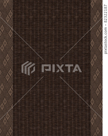 Folding edge with hemp leaf pattern, walnut-colored tatami mat 82322187