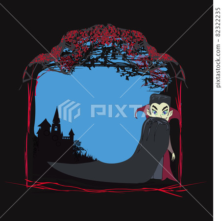 Halloween scary vampire in night card Halloween scary vampire in night card 82322235