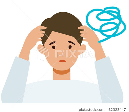 Illustration of the upper body of a man in plain clothes Illustration of the upper body of a man in plain clothes 82322447