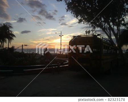Beautiful Sunset at Isla Ometepe, Ometep Island, in Nicaragua 82323178