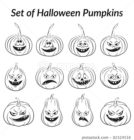 Halloween Pumpkins Set Halloween Pumpkins Set 82324516