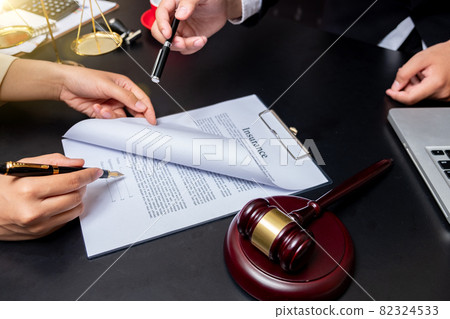 lawyer Detail of a judge sitting at his desk 82324533