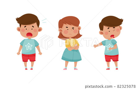 girl scared face cartoon cute Stock Vector