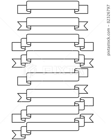 A set of 8 simple line drawing Ribon illustrations - Stock Illustration ...