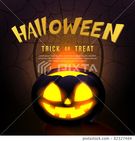Happy halloween scary jack lantern and spider web Happy halloween scary jack lantern and spider web 82327484