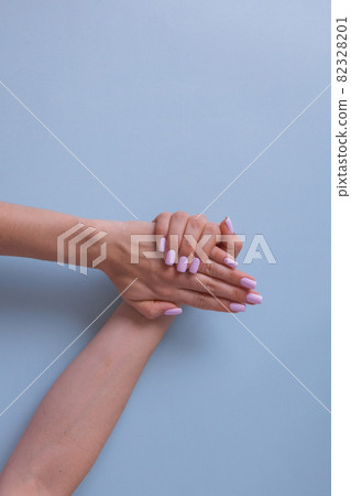 Pink manicure in beautiful style. Creative design. Pink manicure in beautiful style. Creative design. 82328201