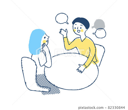 Two women chatting happily Two women chatting happily 82330844
