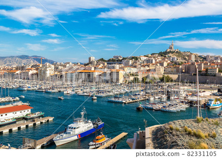 Notre Dame de la Garde and olf port in Marseille, France Notre Dame de la Garde and olf port in Marseille, France 82331105