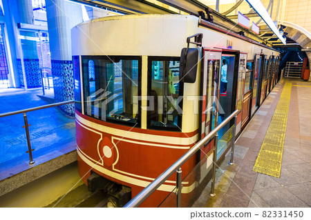 Tunnel funicular train in Istanbul Tunnel funicular train in Istanbul 82331450