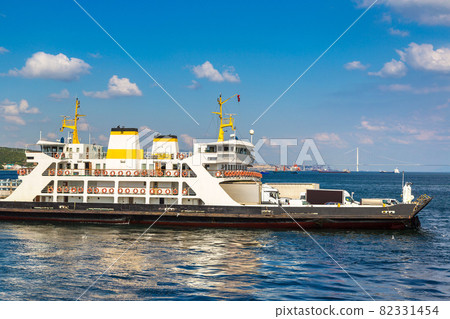 Ferry in Dardanelles strait, Turkey 82331454