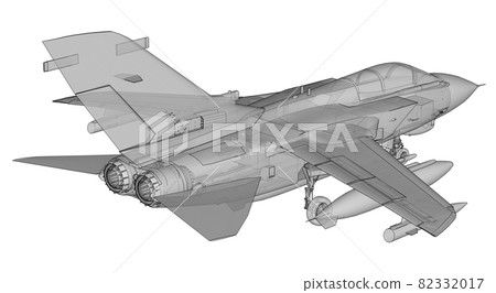 Military jet fighter silhouettes. Image of aircraft in contour drawing lines. The internal structure of the aircraft. 3d rendering Military jet fighter silhouettes. Image of aircraft in contour drawing lines. The internal structure of the aircraft. 3d rendering 82332017