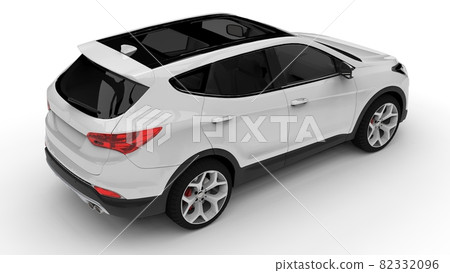 White premium city crossover on a white background. 3d rendering. White premium city crossover on a white background. 3d rendering. 82332096