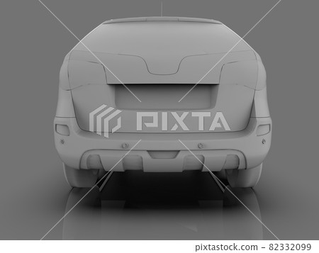 Compact city crossover white color on a gray glossy background with reflections. 3d rendering. Compact city crossover white color on a gray glossy background with reflections. 3d rendering. 82332099