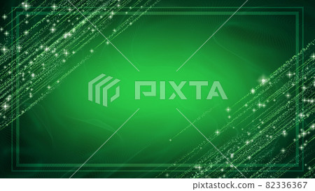 優雅的背景材料，閃閃發光的流星和綠色織物 82336367